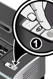Caution: Do not touch the ink nozzles or copper contacts, and do not remove the copper contacts. 6) Insert the print cartridge into the left cradle. 7) Push down the latch until it snaps closed.