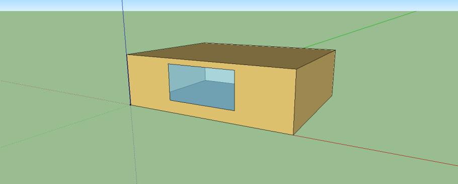 6.3 Προσομοίωση του κτηρίου μέσω EnergyPlus Η γεωμετρία του κτηρίου που μελετάται έχει εισαχθεί, μέσω της επιπρόσθετης λειτουργίας (plug-in) του προγράμματος Open Studio, του Google SketchUp (εικόνα