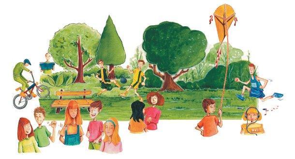 Lesson 1: At the park 1 Warm up. Do you go to the park? What do you do there? Do you play football? Do you ride your bike? Do you walk on the grass? Do you litter?
