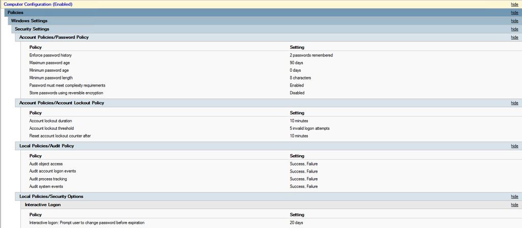 Εικόνα 4-18. Domain Policy 4.2.2 Πολιτικές Citrix Μέσω της κονσόλας Citrix Studio είναι δυνατή η δημιουργία πολιτικών αλλά και η ρύθμιση default πολιτικών όπως φαίνεται στην παρακάτω εικόνα.