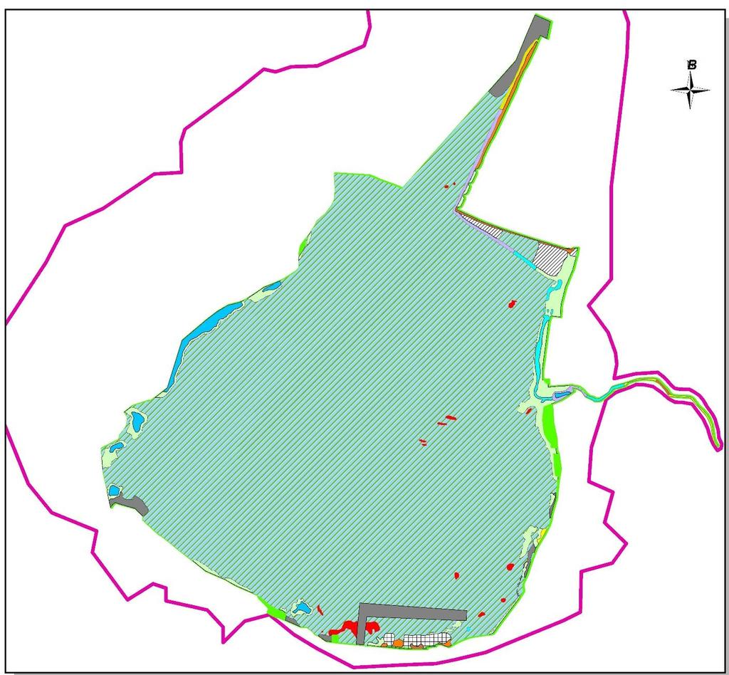 Εικόνα 3.5-1: Χάρτης οικοτόπων της περιοχής ΖΕΠ "Λίμνη Παραλιμνίου" (Πηγή: Χατζηχαραλάμπους Ε. 2011) 3.5.2 Χλωρίδα και πανίδα περιοχής Πέραν των οικοτόπων, σημαντική αξία έχουν και τα είδη χλωρίδας της περιοχής.