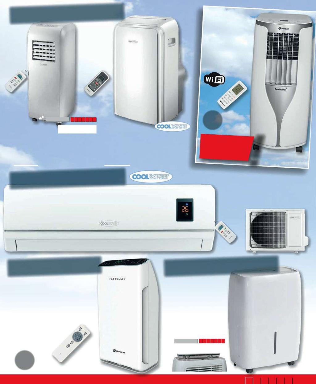 Mobilné klimatizácie ROHNSON R-885 GENIUS A) vhné pre miestnosti do 30 m 2, chladiaci výkon 9000 Btu/ h.