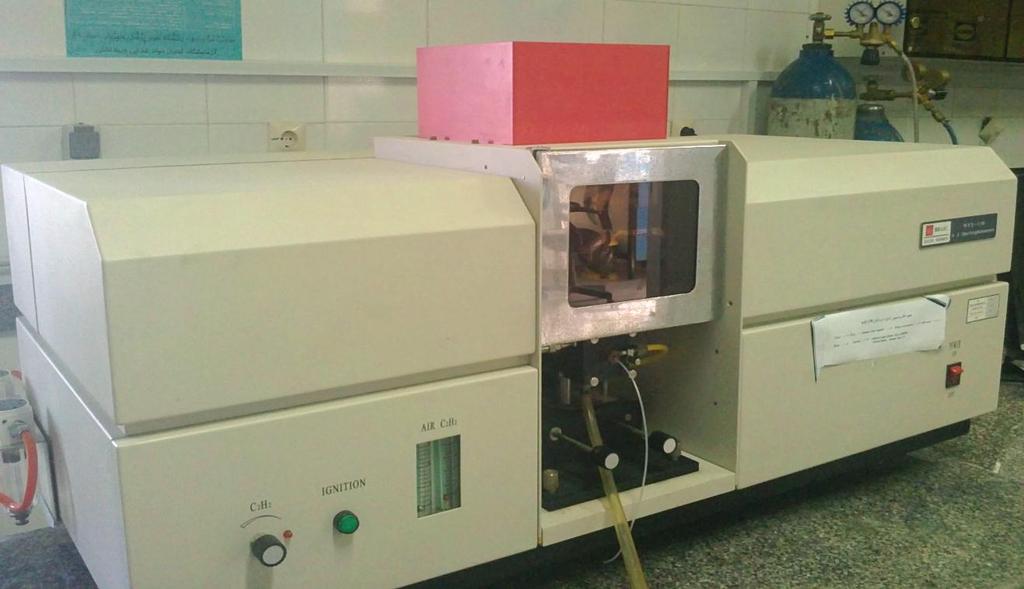 مشخصات دستگاه جذب اتمی دیگر به روش شعله در آزمایشگاه : Flame AA, Model: WFX-130, Rayligh, China Parameter Wavelength range 190-900n Wavelength accuracy ±0.5nm Resolution better than 0.