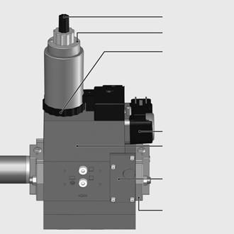 Funkcja Rampa gazowa MB-ZRDLE Regulacja hamulca hydraulicznego Regulacja 2. stopnia Regulacja 1. stopnia Czujnik ciśnienia gazu Cewka elektrozaworu Pokrywa filtra Kołnierz do podłączenia MBZRDLE.