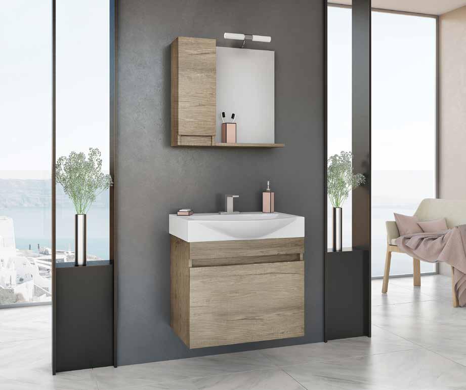 SENSO 65 / PL WOOD 5ΡSΝ065WD / (62 x 38 x 50) Καθρέπτης με αριστερό ερμάριο / Mirror unit - Cabinet left