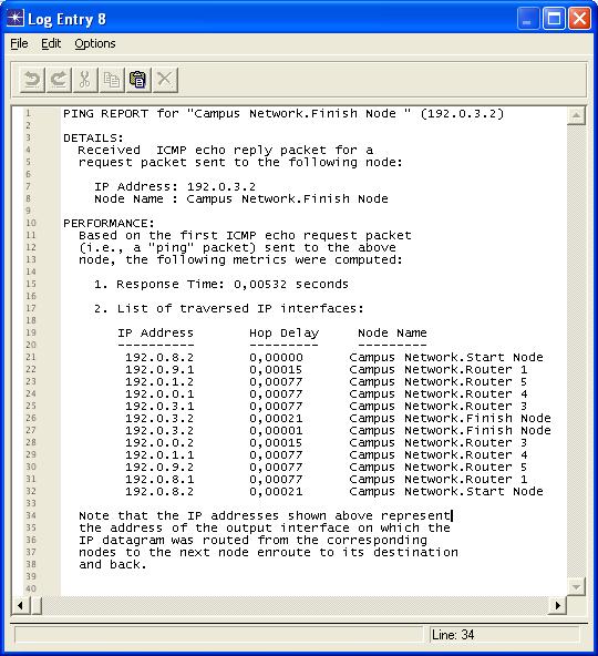 Εικόνα 2-14 Ping Report for the scenario WithFailure 2.