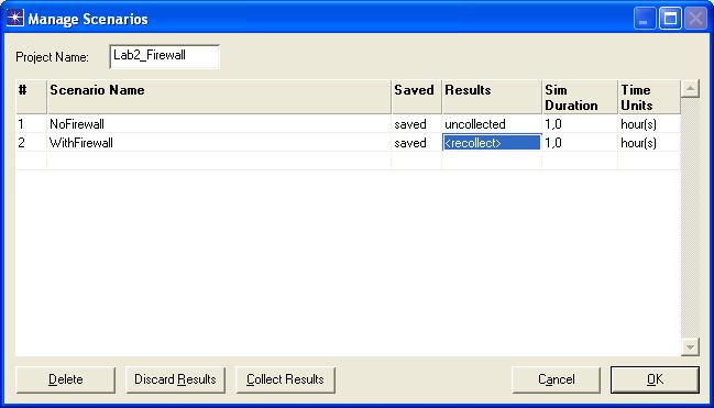 Εικόνα 3-13 Manage Scenarios 2. Συγκρίνετε τον χρόνο απόκρισης του DB Query, κάνοντας δεξί κλικ στο πλέγμα σε οποιοδήποτε σενάριο και συγκρίνετε τα αποτελέσματα.