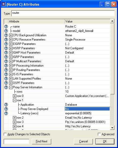 2. Στο νέο σενάριο κάντε δεξί κλικ στον Router C Edit Attributes. 3. Στην ιδιότητα model εκχωρήστε ethernet2_slip8_firewall. 4.