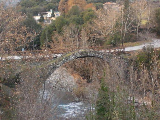 Γεφυρώνει τον ποταμό Καλεντίνη που είναι παραπόταμος του Αράχθου και κτίστης αυτού του μονότοξου γεφυριού με άνοιγμα τόξου 13,00 μ.