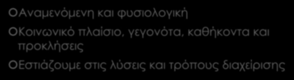 Αντίσταση και αμφιταλάντευση Αναμενόμενη και φυσιολογική Κοινωνικό πλαίσιο,