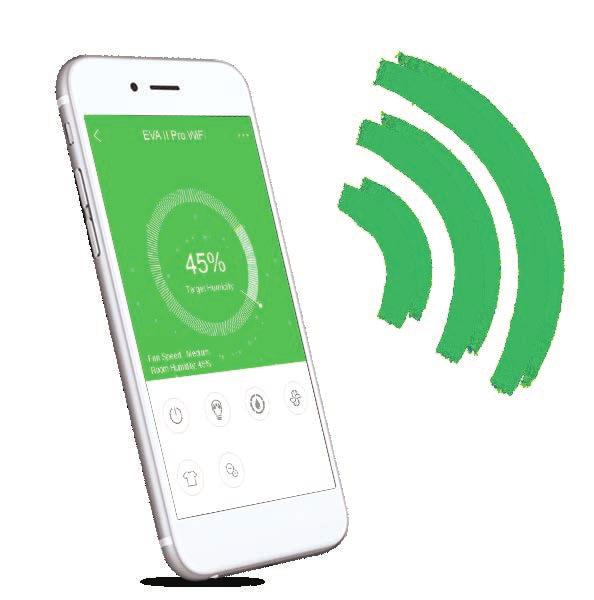 Wi-Fi *η κατανάλωση αναφέρεται στην λειτουργία έξυπνης αφύγρανσης Ρυθμίστε τα ιδανικά επίπεδα υγρασίας στο χώρο σας, απ όπου και αν βρίσκεστε. Απολαύστε ιδανικές συνθήκες και εξοικονομήστε ενέργεια.