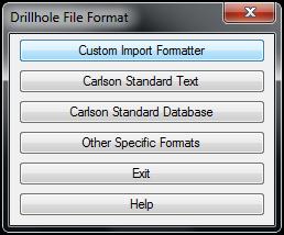 επιλογή Drillhole Import.