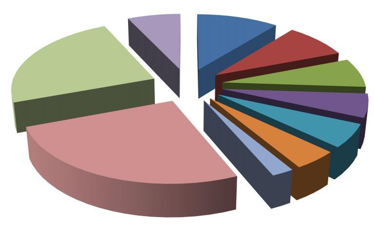 πωλήσεις προέρχονται κατά το μεγαλύτερο ποσοστό τους από τις εμπορικές επιχειρήσεις του ίδιου κλάδου. Διάγραμμα 4.2. Κατανομή του κύκλου εργασιών στις εταιρίες του κλάδου για το 2011. ΕΤ.