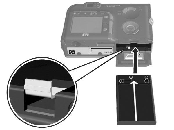 Τοποθέτηση µπαταρίας Για τη φωτογραφική µηχανή που διαθέτετε µπορείτε να χρησιµοποιήσετε είτε µια επαναφορτιζόµενη µπαταρία ιόντων λιθίου HP Photosmart R07 (L1812A) ή µια απλή µπαταρία Duracell CP1.