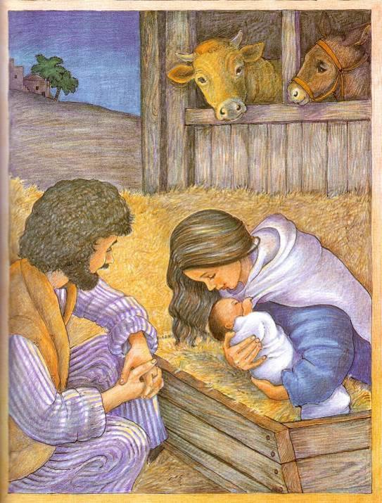 Εκείνη τη νύχτα, η Μαρία γέννησε το μωρό της. Ήταν αγόρι, όπως το είχε πει ο άγγελος. Το ονόμασαν Ιησού.