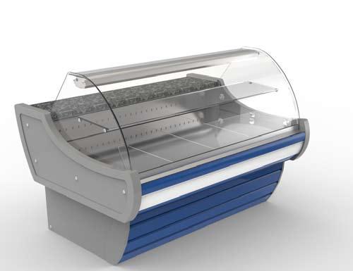 Βιτρίνα ψυγείο αλλαντικών - κρεάτων Ποσειδών - Eπένδυση πάγκου γρανίτη - Ενσωματωμένη μηχανή, τροπικαλ - Βεβιασμένης ψύξης - Εύρος θερμοκρασιών, 0 έως +6 C - Με ψυχόμενη αποθήκη, φυσικής