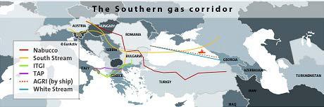 Ο αγωγός Nabucco, ο οποίος επρόκειτο να μεταφέρει το αέριο του Αζερμπαϊτζάν από τα κοιτάσματα του Σαχ Ντενίζ ΙΙ στην Ευρώπη απορρίφθηκε νωρίς.