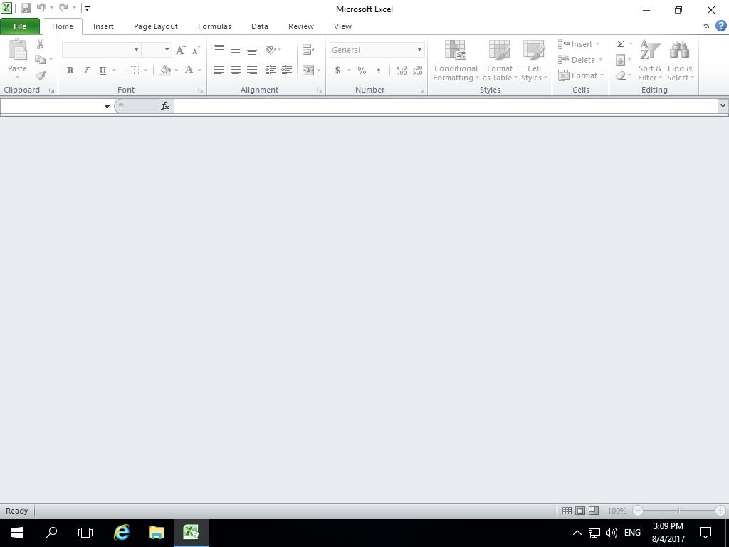 Το βιβλίο εργασίας όπως φαίνεται στην εικόνα 10 έχει κλείσει αλλά η εφαρμογή του Microsoft Excel 2010
