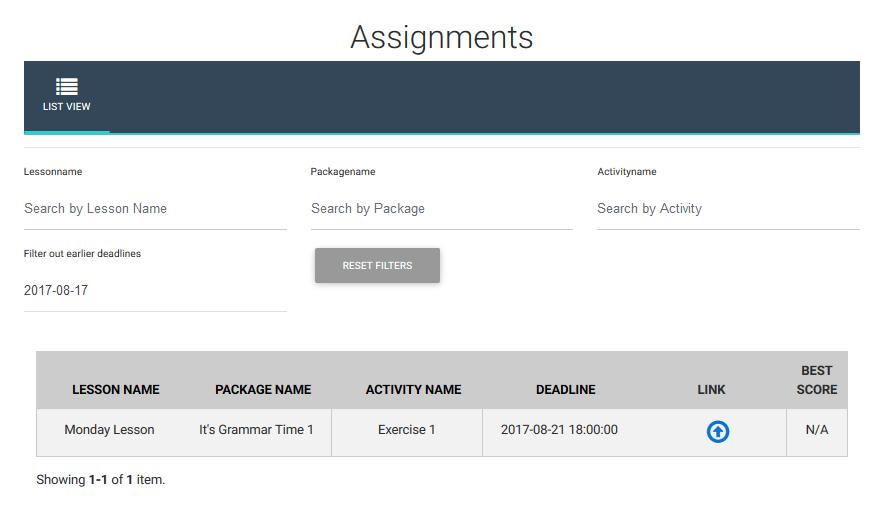 Assignments Σε αυτή τη σελίδα βλέπετε ποιες εργασίες σας έχουν ανατεθεί από τον καθηγητή σας.