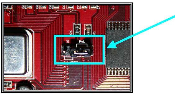 5.15 Επιλογή συστήματος εικόνας (NTSC / PAL) Για να αλλάξετε το σύστημα της εικόνας (NTSC ή PAL) πρέπει να χρησιμοποιήσετε το βραχυκυκλωτήρα JS1 που υπάρχει στο τυπωμένο κύκλωμα του DVR 908.