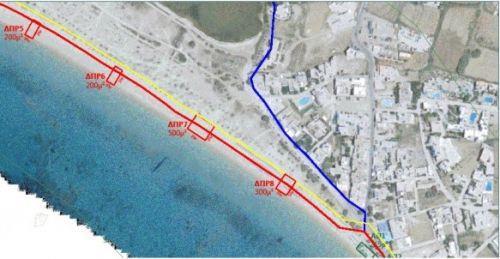 Εικόνα 6: Τμήματα Αιγιαλού προς παραχώρηση στην παραλία του Αγίου Προκόπιου στην Νάξο (http://www.cycladesvoice.