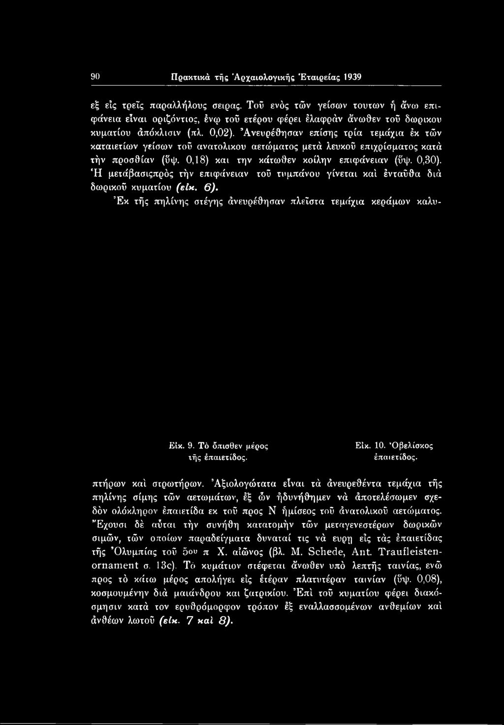 Εΐκ. 10. Οβελίσκος έπαιετίδος. πτήρων καί στρωτήρων.