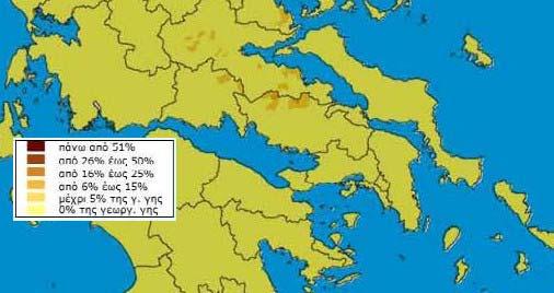 Σχήµα 5-4: Εξάπλωση της καλλιέργειας του καπνού στο Υ το 2007 5.