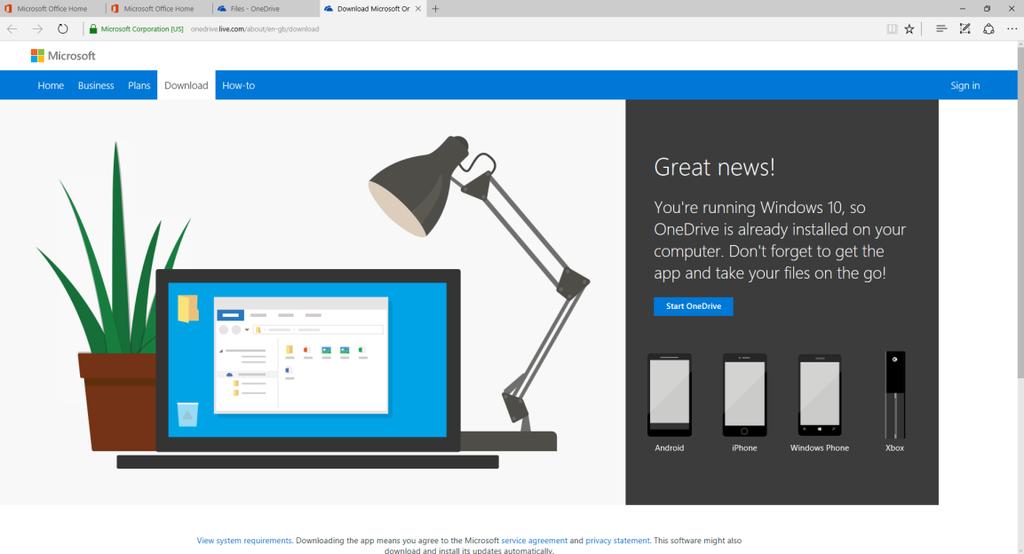 Όταν εγκατασταθεί το OneDrive for Business, κάτω δεξιά θα