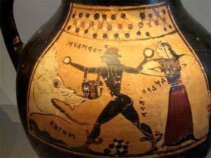 Notas a Ἀππολόόδωρος Βιβλιοθήήκη (Β, 4, 2) Β, 4, 2 ἐπέέµμφθη: Tercera persona del singular del aoristo pasivo de πέέµμπω. περιεσπειραµμέένας v. περισπεράάω: rodear. φολίίσι: φολίίς, ιδος: escama.