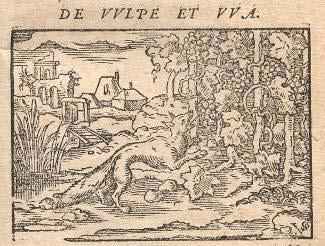 Texto F2, La zorra y las uvas Αἴσωπος, ἀλώώπηξ καὶ βόότρυς (15) ESOPO, LA ZORRA Y LAS UVAS (15) ἀλώώπηξ λιµμώώττουσα ὡς ἐθεάάσατο ἀπόό Una zorra que tenía hambre, cuando τινος ἀναδενδράάδος βόότρυας