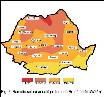 Harta radiaţiilor solare în