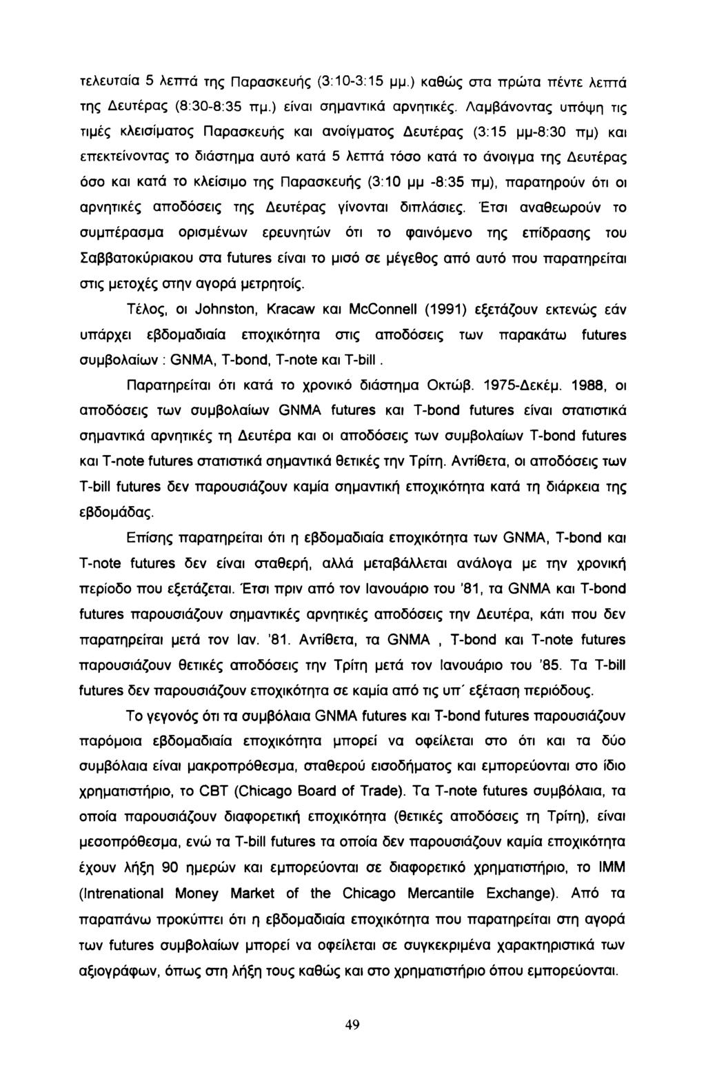 τελευταία 5 λεπτά της Παρασκευής (3:10-3:15 μμ.) καθώς στα πρώτα πέντε λεπτά της Δευτέρας (8:30-8:35 πμ.) είναι σημαντικά αρνητικές.