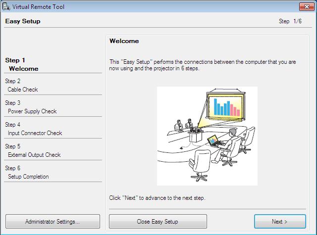 Virtual Remote Tool ابدأ التشغيل باستخدام أيقونة االختصار ابدأ من قائمة Start )ابدأ( انقر فوق Programs[ ]Start] ->[All )كل البرامج( أو ]Programs[ )البرامج( Supportware[>- ]NEC Projector User )البرامج