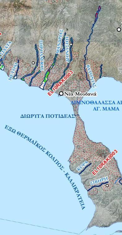 Εικόνα : Χάρτης Επικινδυνότητας πλημμύρας Τ=100 ετών Ζώνης EL10RAK0003 6.2.