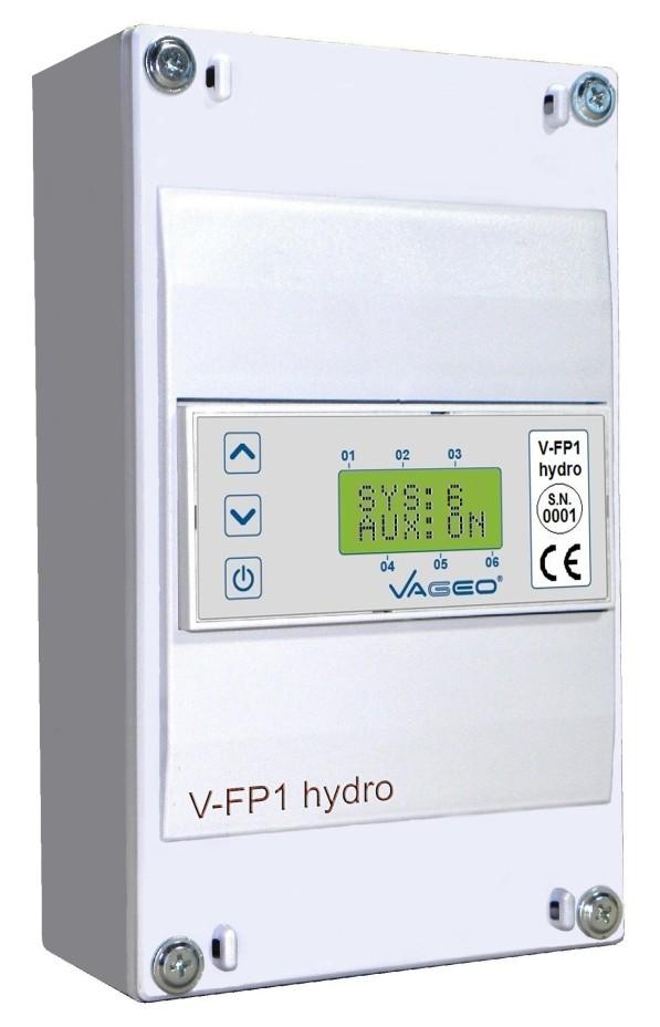 V-FP1 hydro Εγχειρίδιο χρήσης (01V-FP1hydro-2015) Ψηφιακός Ελεγκτής Υδροθερμικών Τζακιών ή Λεβήτων Στερεών Καυσίμων Πέλλετ με επιλογή από Δύο έως Τέσσερα Αισθητήρια Σελ.
