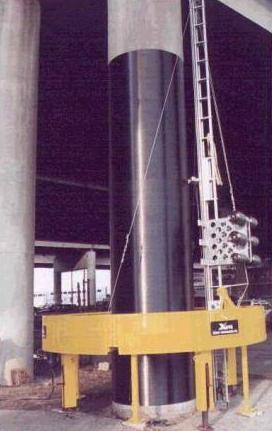 Μίντζας Παναγιώτης, Σταυρέλη ήµητρα 3) Αποτίµηση: Χρησιµοποιώντας θερµικές µεθόδους και κυκλικά πάνελ που περιβάλλουν το βάθρο µετράται το πάχος του FRP, σε όποιο σηµείο θελήσουµε, ώστε να