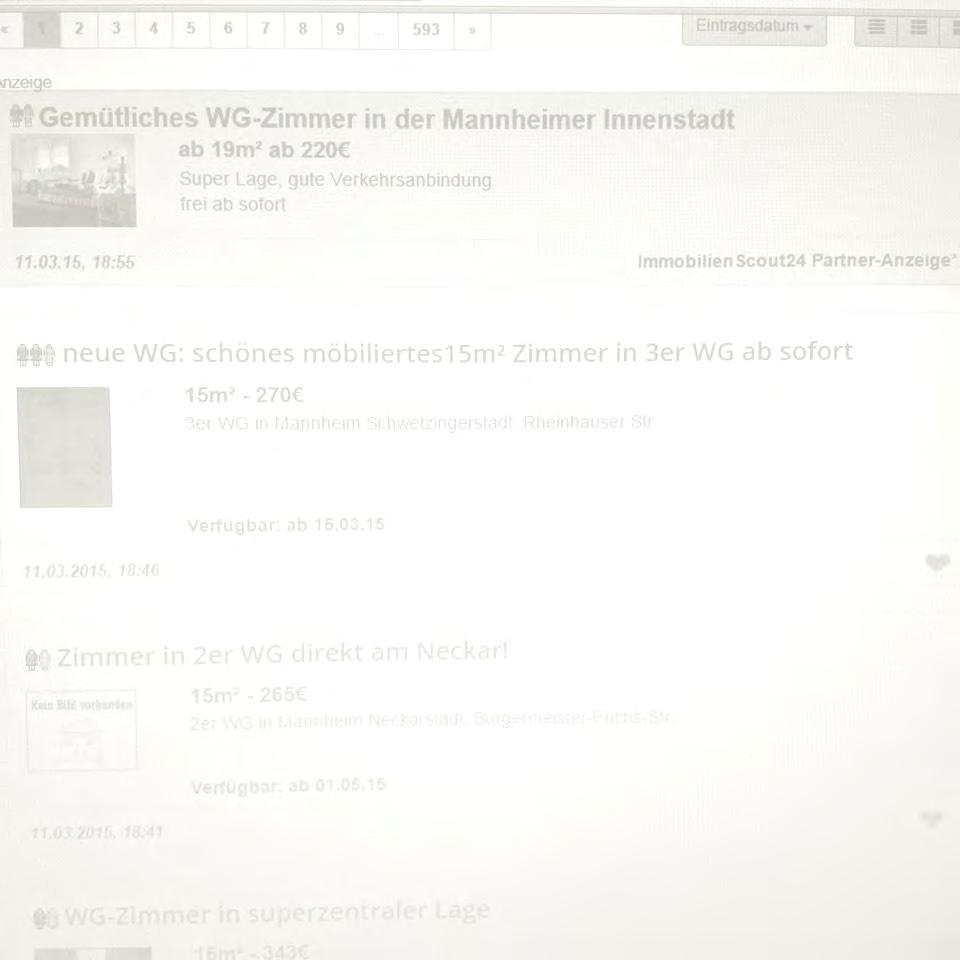 Εύρεση κατοικίας: εστίες Π.χ. http://www.wg-gesucht.de/wg-zimmer-in- Mannheim.85.0.
