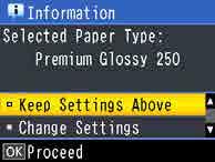 Βασικές λειτουργίες Κουμπιά που χρησιμοποιούνται στις παρακάτω ρυθμίσεις Έλεγχος και ρύθμιση του τύπου χαρτιού Πριν ξεκινήσετε την εκτύπωση, ελέγξτε το χαρτί που έχει τοποθετηθεί στον εκτυπωτή από