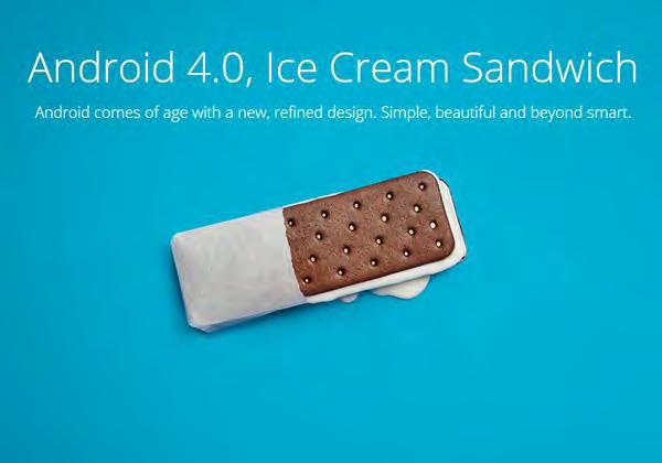 Android 4.0 Ice Cream Sandwich Εικόνα 11: Android 4.0 Ice Cream Sandwich Logo Κυκλοφόρησε στις 19 Οκτωβρίου του 2011.