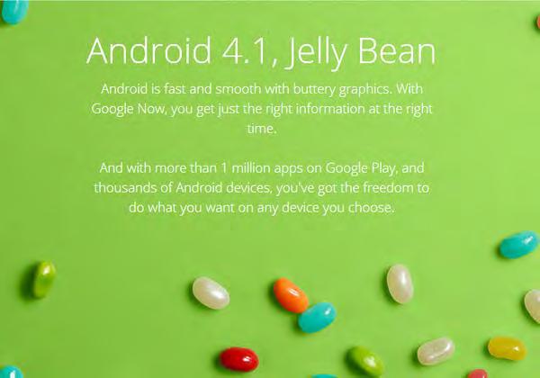 Android 4.1 Jelly Bean Εικόνα 12: Android 4.1 Jelly Bean Logo Κυκλοφόρησε στις 9 Ιουλίου του 2012.