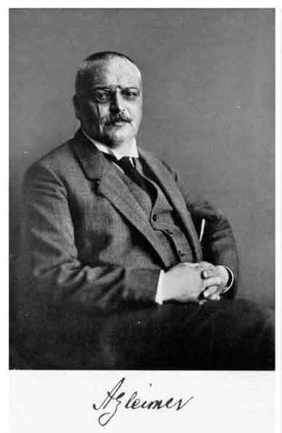 Alois Alzheimer Ο Alois Alzheimer, γερμανός ψυχίατρος και νευροπαθολόγος, γεννήθηκε το 1864 στο Markbreit της Βαυαρίας και πέθανε το 1915 στο Breslau της Πολωνίας.