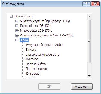 Αναπτύξτε την κατηγορία τύπων χαρτιού