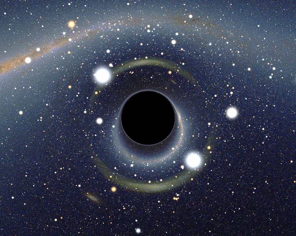 Μαύρες τρύπες: η απόλυτη στρέβλωση Συγκέντρωση μάζας σε χώρο ακτίνας r<rs καμπυλώνει το χώρο έτσι ώστε ότι μπαίνει στην επιφάνεια r=rs να μην μπορεί να βγει έξω: μαύρη τρύπα με επιφάνεια 4 π rs2