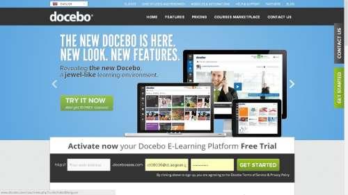 Εικόνα 15: Αρχική σελίδα Docebo Αρχικά ο χρήστης θα πρέπει να εισέλθει στην ιστοσελίδα της πλατφόρμας Docebo, http://www.docebo.