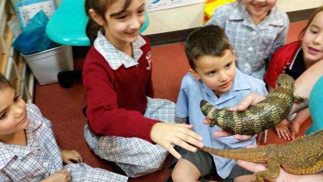 She gave the class a talk about the needs, habitats and protection each animal requires to survive in the Australian Bushland.