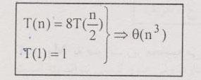 n اگر در الگوریتم باال عمل اصلی را تعداد ضرب ها در نظر بگیریم, آنگاه تعداد ضرب ها برای ماتریس های 2 n 2 n*n به 8