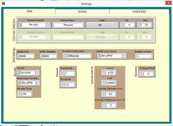 4.2. Περιβάλλον ρυμθίσεων-settings Από εδώ ο χρήστης έχει την δυνατότητα να επέμβει στο σύστημα εισάγοντας εναλλακτικές ρυθμίσεις οι οποίες επηρεάζουν και το αποτέλεσμα του data acquisition.