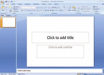 )محتوا( ارایه فایل ایجاد و MS PowerPoint ی ارایه افزار نرم 12 Office دكمهي ريبون زبانه گروهبنديهای عنوان نوار ريبون زبانههاي دسترسيسريع ابزار اساليد ابزار View نمايش دكمههاي ابزار PowerPoint 2007 كار