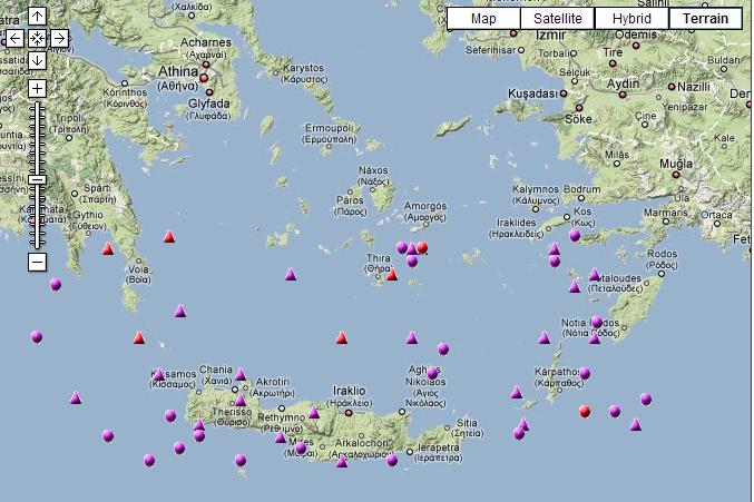 ΚΕΦΑΛΑΙΟ 1. ΕΙΣΑΓΩΓΗ Σχ.1.6 Σύγχρονοι σεισµοί για την περιοχή της Κρήτης µεγέθους Ms>=6 για την περίοδο από το 1900µ.Χ. έως σήµερα (http://www.seismokriti.gr).