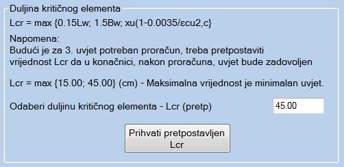 Ulazni parametri za zid prema EC8 Nakon odabira parametara, klikom na botun Izračunaj armaturu, otvara se dijalog (Slika 2.41.